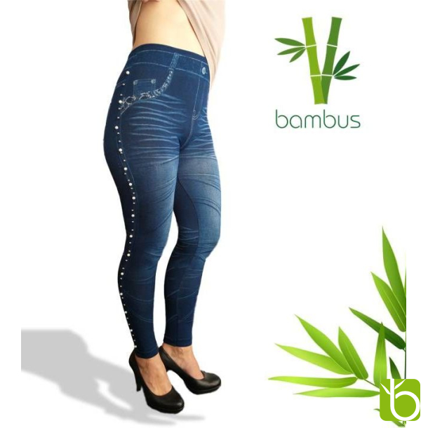 Bambus Jeggings m. perler p siderne