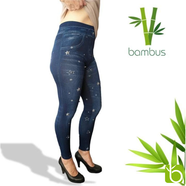 Bambus Jeggings m. stjerner og stlperler 