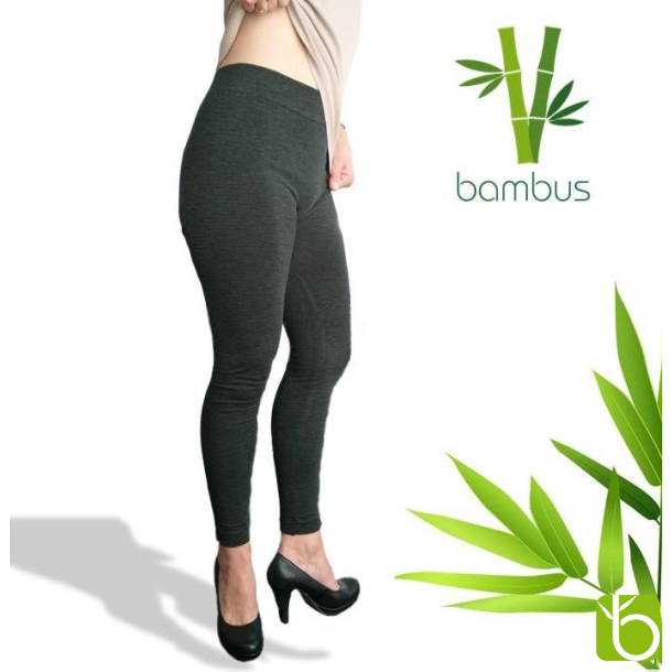 Termo bambusleggings - mrk antracit-meleret