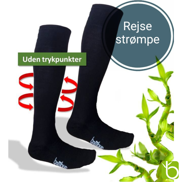 Rejse- &amp; stttestrmpe af bambus med let sttte - 3 pak