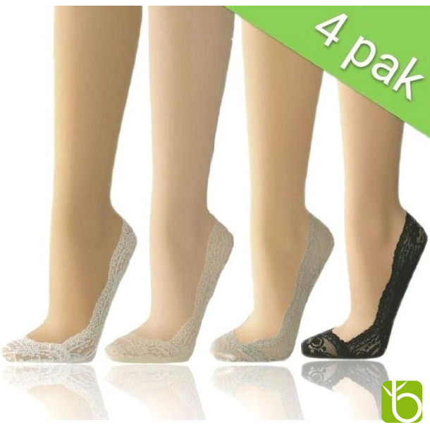 Bambus footies med blonder 4-pak 