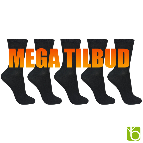 Sorte strmper - MEGA TILBUD - 5 pak