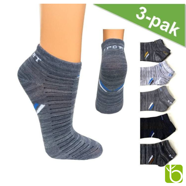 Bomulds sportstrmpe 3-pak