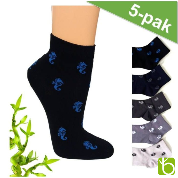 Sneakerstrmpe af bambus 5-pak 