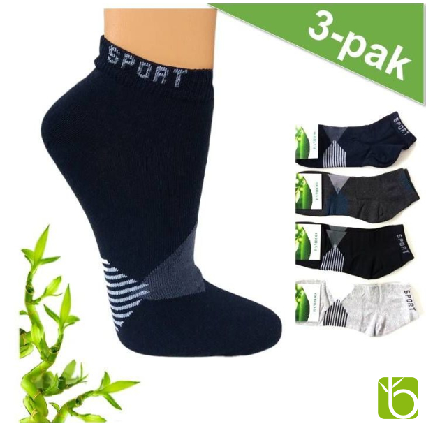 Sportstrmpe af bambus 3-pak 
